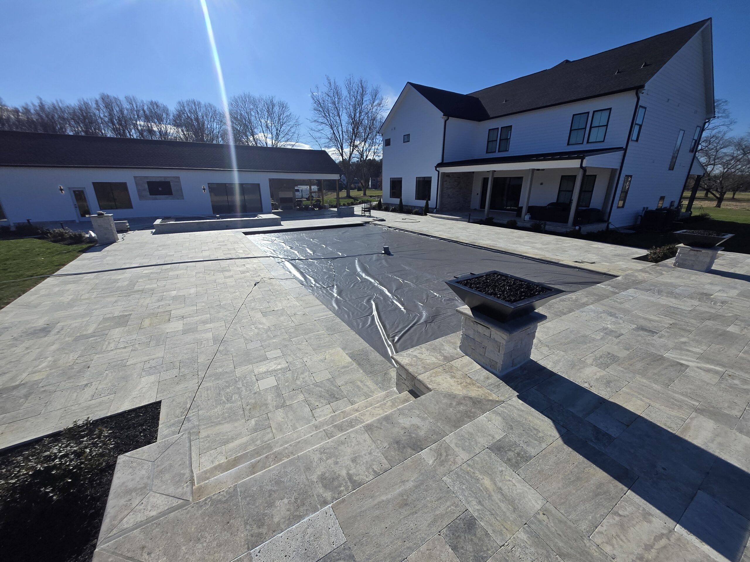 Automatic pool cover installation by AquaPros in Southern Maryland